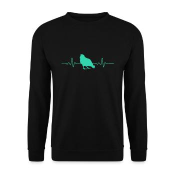 HEARTBEAT CHICKEN FUNNY CHICKEN FARMER EKG GIFT - Unisex Sweatshirt - black - Front - Alina (178cm) & Michal (187cm)