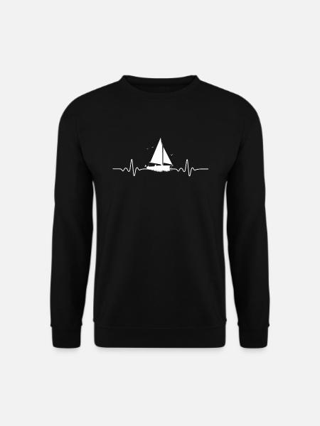HERZSCHLAG SEGELN COOLES KAPITÄN GESCHENK - Unisex Pullover - Schwarz