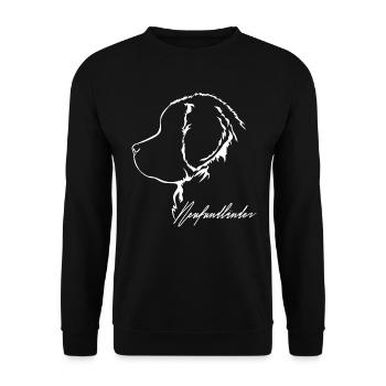 NEUFUNDLÄNDER Profil Hunde Hund Wilsigns - Unisex Pullover - Schwarz - Vorne - Alina (178cm) & Michal (187cm)