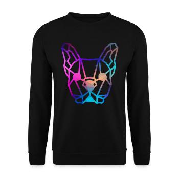 Polygone Français Bulldog Amateurs de chiens colorés - Sweat-shirt Unisexe - noir - Devant - Alina (178cm) & Michal (187cm)