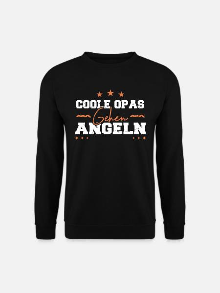 Coole Opas gehen Angeln Fisch - Unisex Pullover - Schwarz