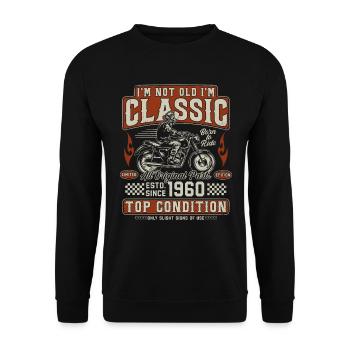 Moto rétro vintage classique des années 1960 - Sweat-shirt Unisexe - noir - Devant - Alina (178cm) & Michal (187cm)