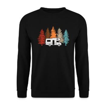Camping RV Motorhome Camper Trees Forest - Unisex Sweatshirt - black - Front - Alina (178cm) & Michal (187cm)