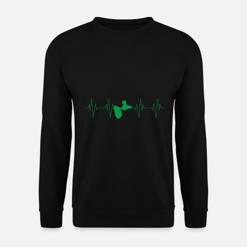 Guadeloupe-Herzfrequenz - Unisex Pullover - Schwarz