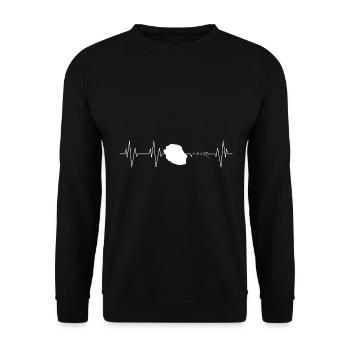 Reunion Island heartbeat gift - Unisex Sweatshirt - black - Front - Alina (178cm) & Michal (187cm)