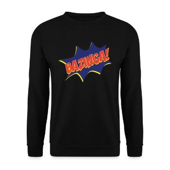 Tee shirt Homme Bazinga Comic - Sweat-shirt Unisexe - noir - Devant - Alina (178cm) & Michal (187cm)