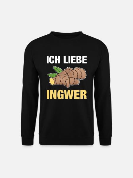 Ich liebe Ingwer Ginger Geschenk - Unisex Pullover - Schwarz
