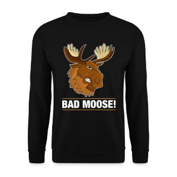 Bad Moose Reindeer Elk Gift - Unisex Sweatshirt - black - Front - Alina (178cm) & Michal (187cm)