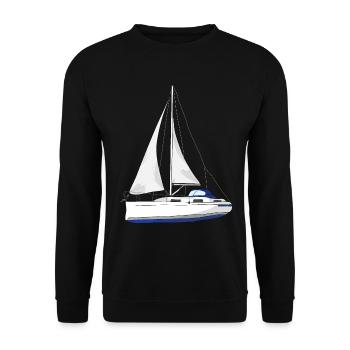 Segelboot - Unisex Pullover - Schwarz - Vorne - Alina (178cm) & Michal (187cm)