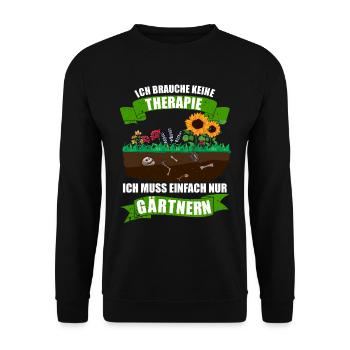 Garten Gärtner Hobbygärtner Therapie - Unisex Pullover - Schwarz - Vorne - Alina (178cm) & Michal (187cm)