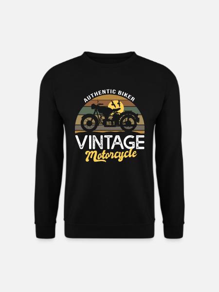 biker vintage cadeau anniversaire moto homme - Sweat-shirt Unisexe - noir