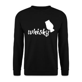 Whisky, white - Unisex Sweatshirt - black - Front - Alina (178cm) & Michal (187cm)