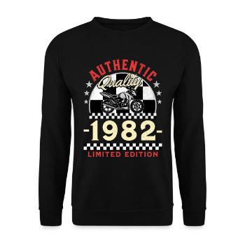 40 Ans Anniversaire Thème Moto Vintage 1982 - Sweat-shirt Unisexe - noir - Devant - Alina (178cm) & Michal (187cm)