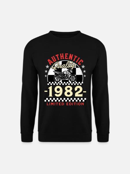 40 Ans Anniversaire Thème Moto Vintage 1982 - Sweat-shirt Unisexe - noir