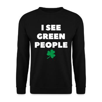 Bier Saufen Alkohol St Patricks Day Irish Geschenk - Unisex Pullover - Schwarz - Vorne - Alina (178cm) & Michal (187cm)
