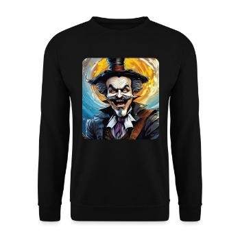 Crazy Man Clown Professeur Joker Madness - Sweat-shirt Unisexe - noir - Devant - Alina (178cm) & Michal (187cm)
