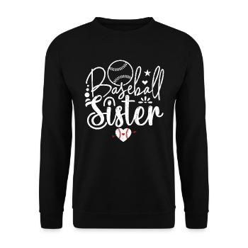 Baseball-Schwester Baseball-Schwester - Unisex Pullover - Schwarz - Vorne - Alina (178cm) & Michal (187cm)