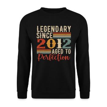 Legendary Since 2012 Birthday Gift 2012 - Unisex Sweatshirt - black - Front - Alina (178cm) & Michal (187cm)