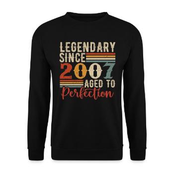 Legendary Since 2007 Birthday Gift 2007 - Unisex Sweatshirt - black - Front - Alina (178cm) & Michal (187cm)