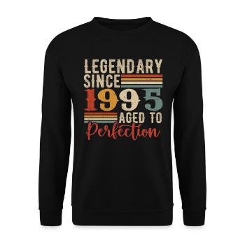 Legendary Since 1995 Birthday Gift 1995 - Unisex Sweatshirt - black - Front - Alina (178cm) & Michal (187cm)