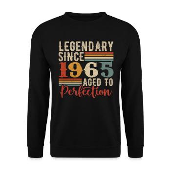 Legendary Since 1965 Birthday Gift 1965 - Unisex Sweatshirt - black - Front - Alina (178cm) & Michal (187cm)