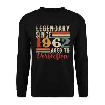 Legendär seit 1962. Geburtstagsgeschenk 1962 - Unisex Pullover - Schwarz - Vorne - Alina (178cm) & Michal (187cm)