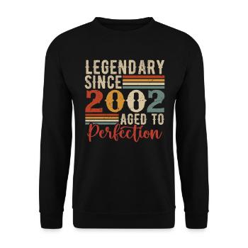 Legendary Since 2002 Birthday Gift 2002 - Unisex Sweatshirt - black - Front - Alina (178cm) & Michal (187cm)