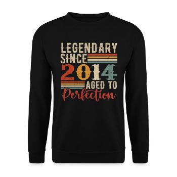 Légendaire Depuis 2014 Cadeau D'anniversaire 2014 - Sweat-shirt Unisexe - noir - Devant - Alina (178cm) & Michal (187cm)