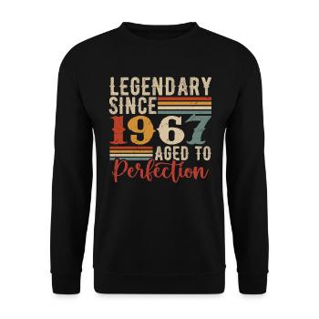 Legendär seit 1967. Geburtstagsgeschenk 1967 - Unisex Pullover - Schwarz - Vorne - Alina (178cm) & Michal (187cm)