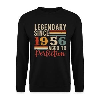 Legendary Since 1956 Birthday Gift 1956 - Unisex Sweatshirt - black - Front - Alina (178cm) & Michal (187cm)