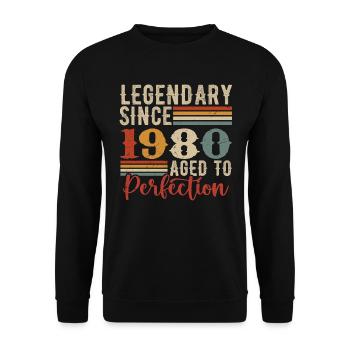 Legendär seit 1980. 1980-Geburtstagsgeschenk - Unisex Pullover - Schwarz - Vorne - Alina (178cm) & Michal (187cm)