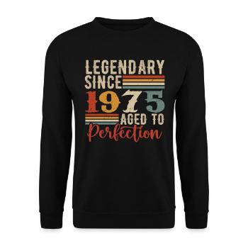 Legendary Since 1975 1975 Birthday Gift - Unisex Sweatshirt - black - Front - Alina (178cm) & Michal (187cm)