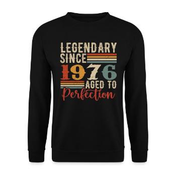 Légendaire Depuis 1976 Cadeau D'anniversaire 1976 - Sweat-shirt Unisexe - noir - Devant - Alina (178cm) & Michal (187cm)