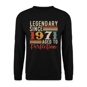 Légendaire Depuis 1971 Cadeau D'anniversaire 1971 - Sweat-shirt Unisexe - noir - Devant - Alina (178cm) & Michal (187cm)