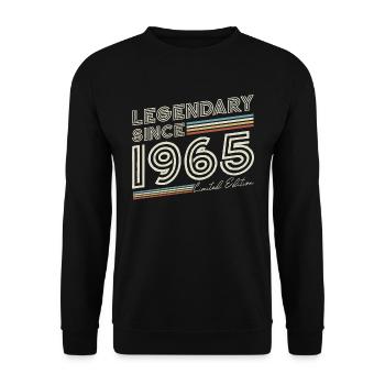 Legendary since 1965 vintage birthday - Unisex Sweatshirt - black - Front - Alina (178cm) & Michal (187cm)