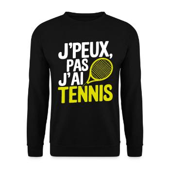 jpeux pas jai tennis - Sweat-shirt Unisexe - noir - Devant - Alina (178cm) & Michal (187cm)