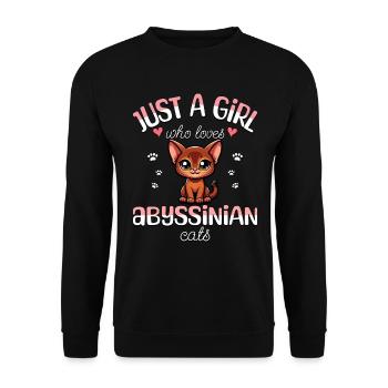 Fille Adore Chat Abyssin - Sweat-shirt Unisexe - noir - Devant - Alina (178cm) & Michal (187cm)