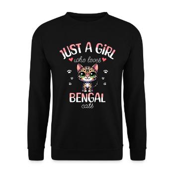 Fille Adore Chat Bengal - Sweat-shirt Unisexe - noir - Devant - Alina (178cm) & Michal (187cm)