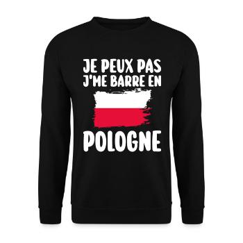 J'Peux Pas J'Me Barre En Pologne Voyage - Sweat-shirt Unisexe - noir - Devant - Alina (178cm) & Michal (187cm)