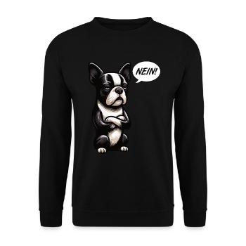 Nein Boston Terrier Boston Boston terrier besitzer - Unisex Pullover - Schwarz - Vorne - Alina (178cm) & Michal (187cm)
