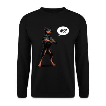 Pas de Doberman Doberman Propriétaire Doberman Holder - Sweat-shirt Unisexe - noir - Devant - Alina (178cm) & Michal (187cm)