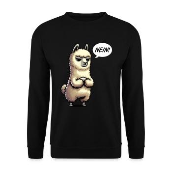 Nein Alpaka lamas Alpakabesitzer Alpakaliebhaber - Unisex Pullover - Schwarz - Vorne - Alina (178cm) & Michal (187cm)