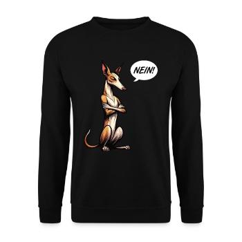 Nein Podenco Podencoliebhaber Podencobesitzer - Unisex Pullover - Schwarz - Vorne - Alina (178cm) & Michal (187cm)