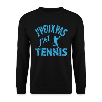 Je peux pas j'ai Tennis - Sweat-shirt Unisexe - noir - Devant - Alina (178cm) & Michal (187cm)