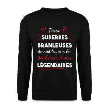 cadeau meilleures amies branleuses légendes - Sweat-shirt Unisexe - noir - Devant - Alina (178cm) & Michal (187cm)