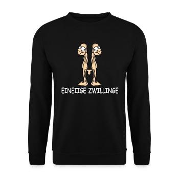 Eineiige Zwillinge - Unisex Pullover - Schwarz - Vorne - Alina (178cm) & Michal (187cm)