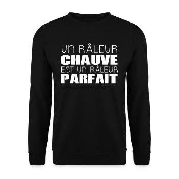 Râleur - Râler - Chauve - Cadeau - Parfait - Drôle - Sweat-shirt Unisexe - noir - Devant - Alina (178cm) & Michal (187cm)