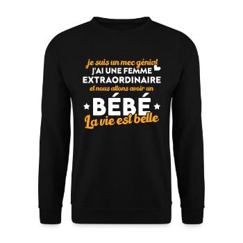 Je suis un mec génial j'ai une femme extraordinair - Sweat-shirt Unisexe - noir - Devant - Alina (178cm) & Michal (187cm)