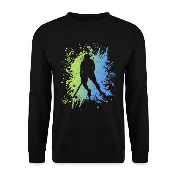 Hockey Player Hockey Boys Field Hockey - Unisex Sweatshirt - black - Front - Alina (178cm) & Michal (187cm)
