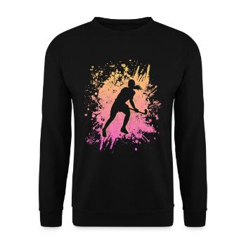 Joueuse de hockey filles hockey féminin hockey sur gazon - Sweat-shirt Unisexe - noir - Devant - Alina (178cm) & Michal (187cm)